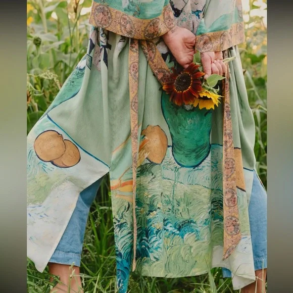I Paint My Dream Van Gogh Opera Duster Kimono Robe - Picture 11 of 14